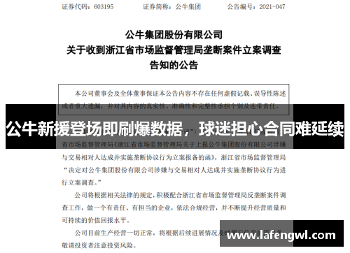公牛新援登场即刷爆数据，球迷担心合同难延续